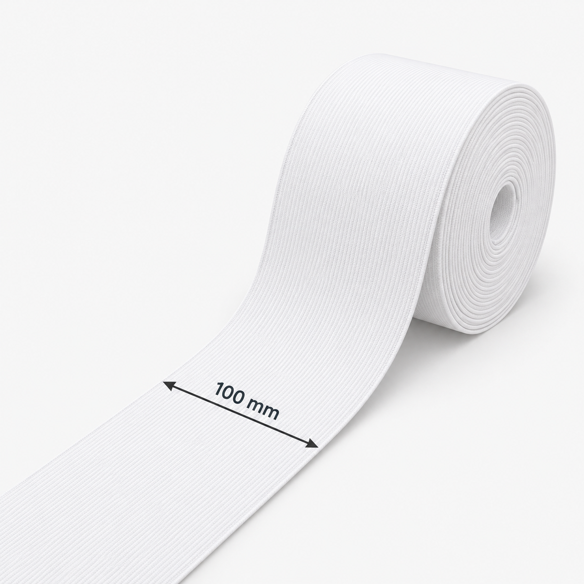 Elastic 100mm White (Woven Elastic-Hard Pull)