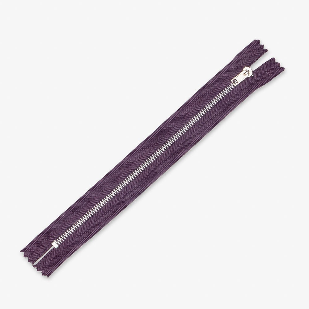 Metal Trouser Zips Mauve - 20cm - Ragland Fabrics