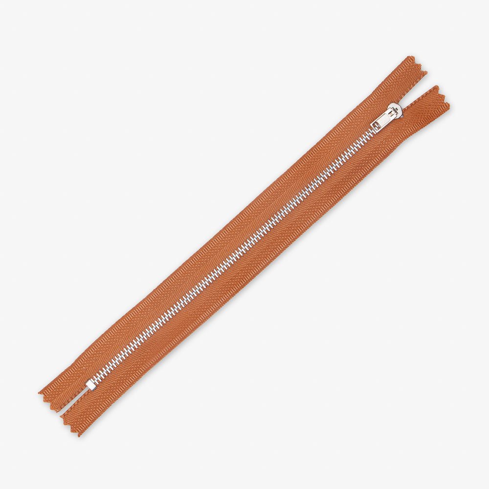 Metal Trouser Zips Ochre - 20cm - Ragland Fabrics