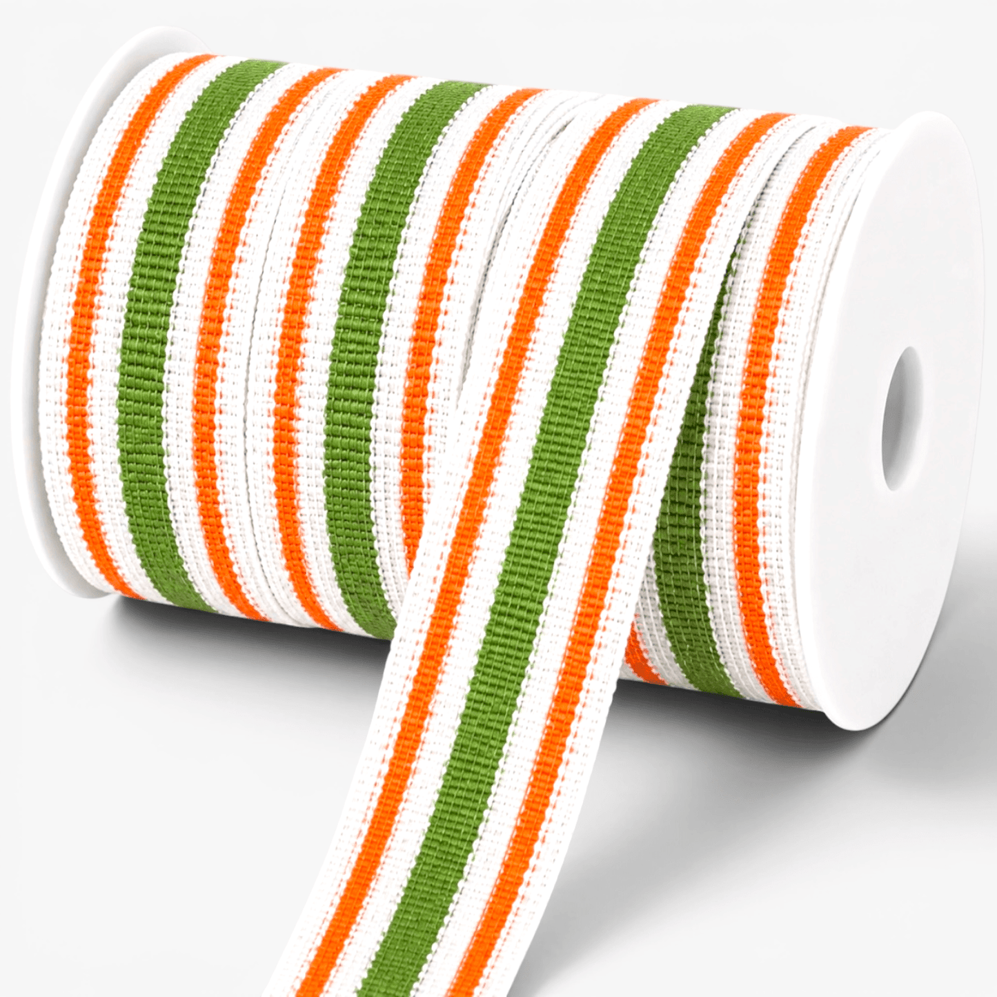 Polyester Tape 38mm Olive / Orange / White - Ragland Fabrics