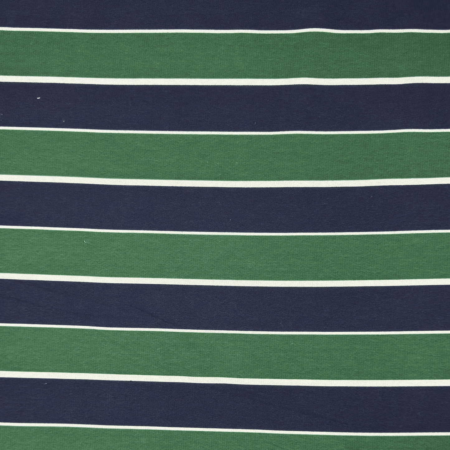 Printed Tracksuiting Navy/Bottle Stripe - Ragland Fabrics