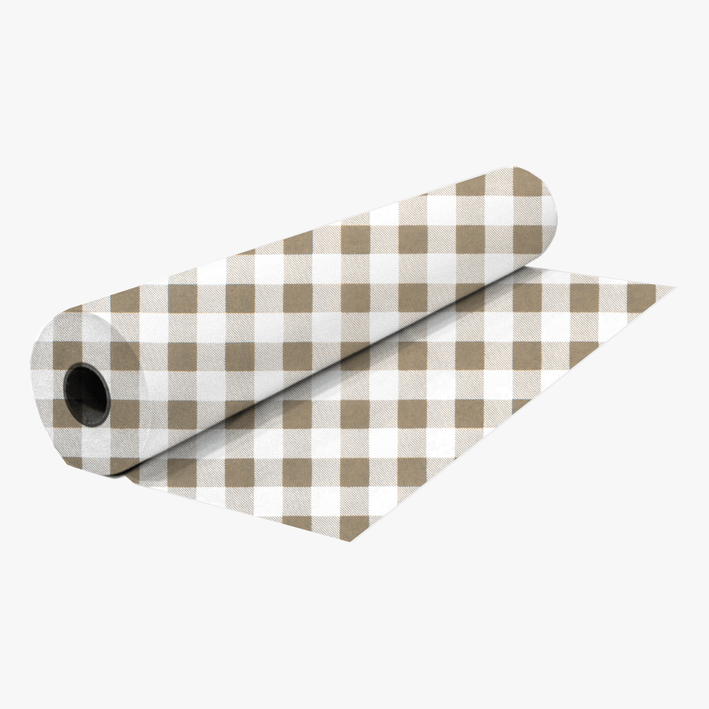 Printed Mini Matt Check Stone - 240cm - Ragland Fabrics