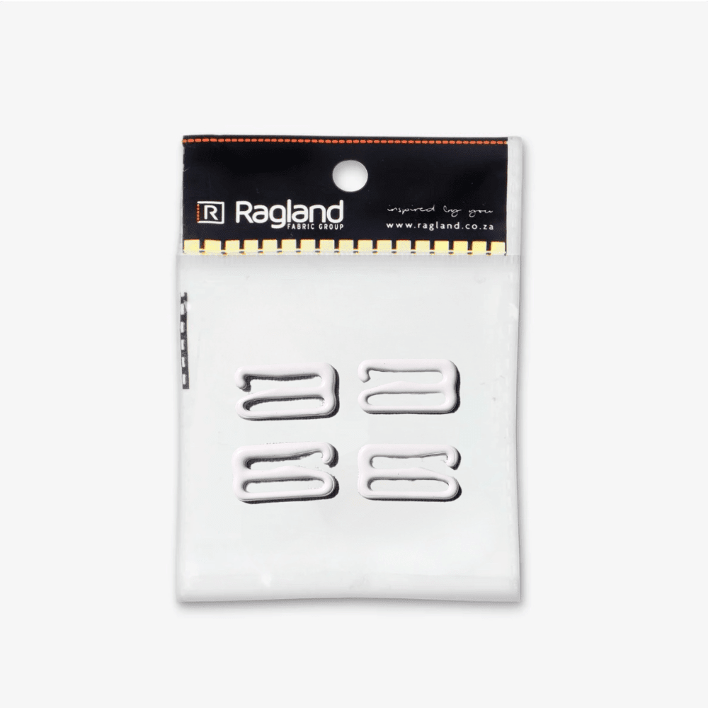Bra Strap Buckle - 15mm | White - Ragland Fabrics
