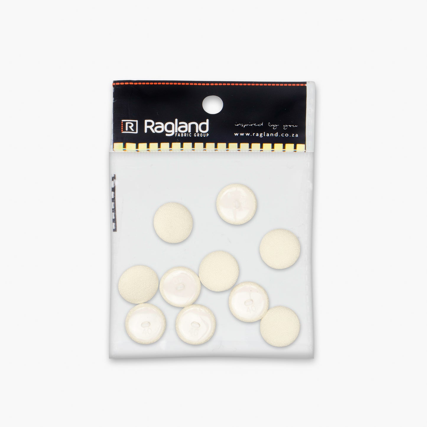 Button Covered Cream 25mm (10pcs) - Ragland Fabrics