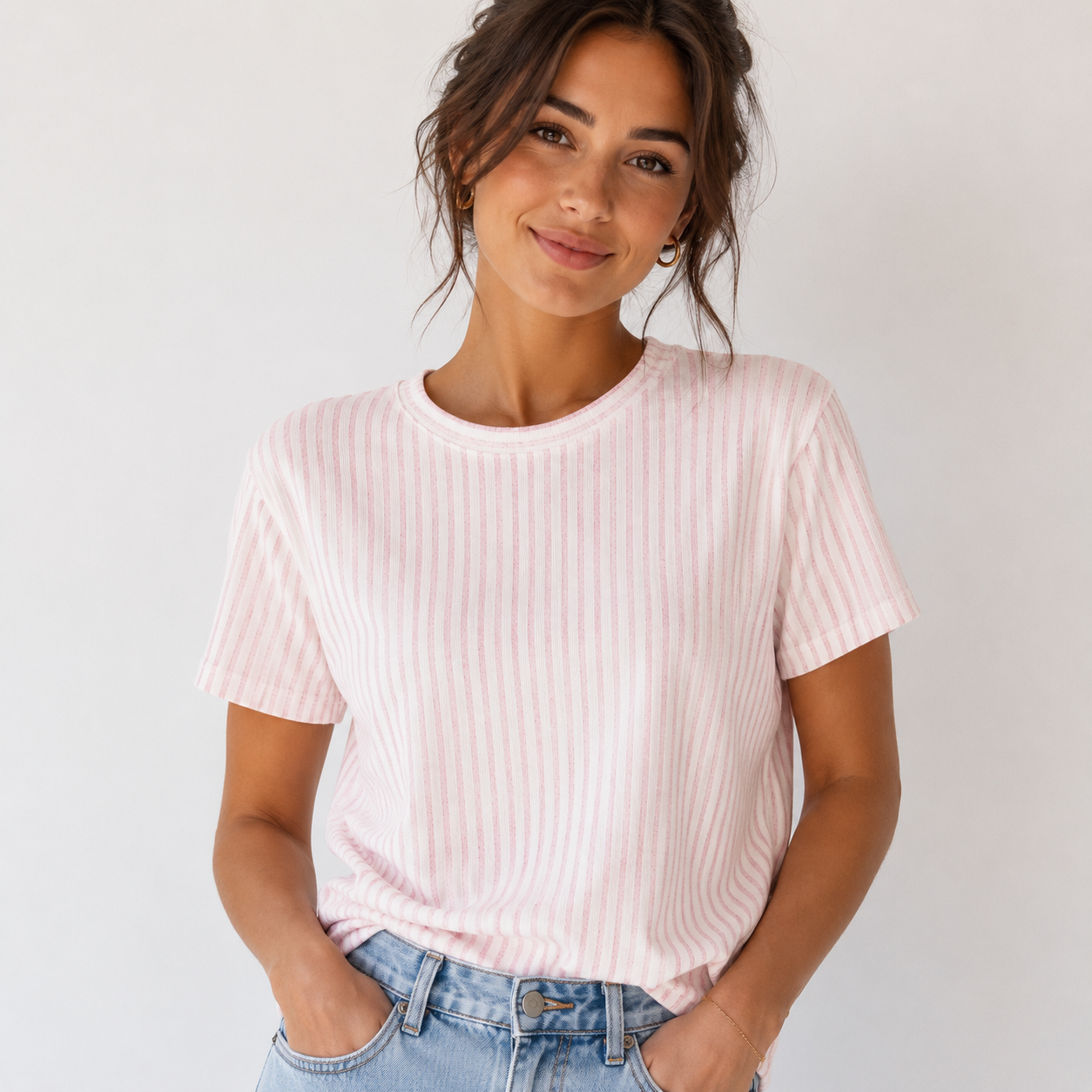 Last Of The Bests | 0.5m x 1.4m Cotton Knit White & Pink