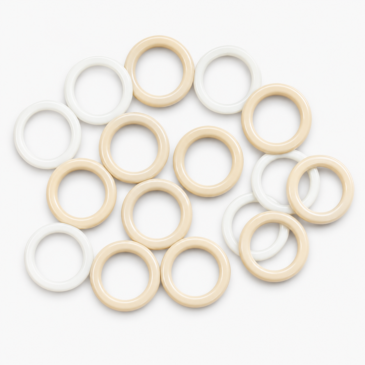 Flat Curtain Eyelet Rings PVC - Beige