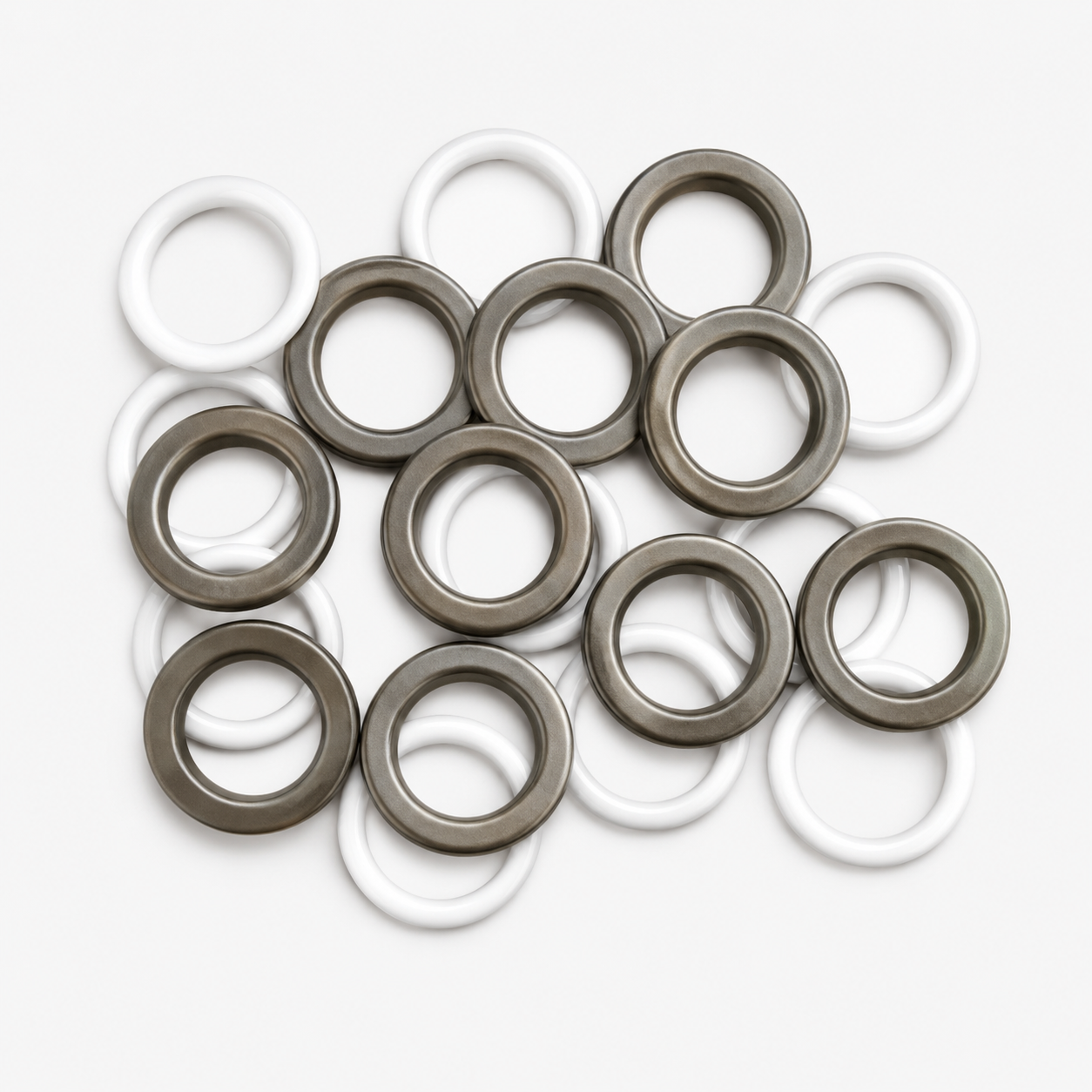 Flat Curtain Eyelet Rings PVC - Dark Bronze