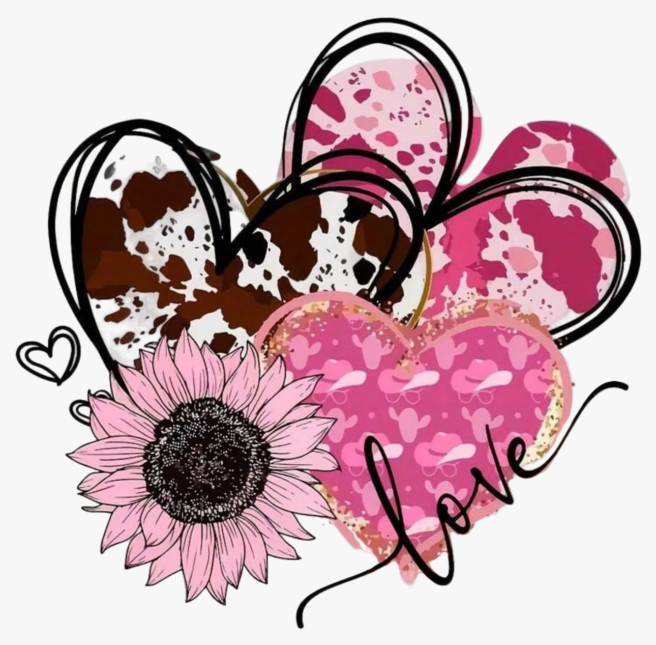 Motif Iron On Badge - Valentines Heart Love - Ragland Fabrics