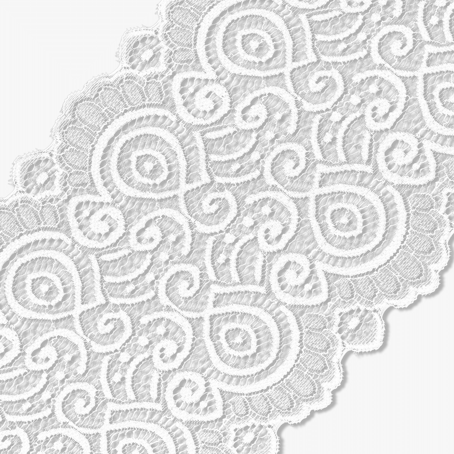Nylon Lace TBD White Colossal 190mm - Ragland Fabrics