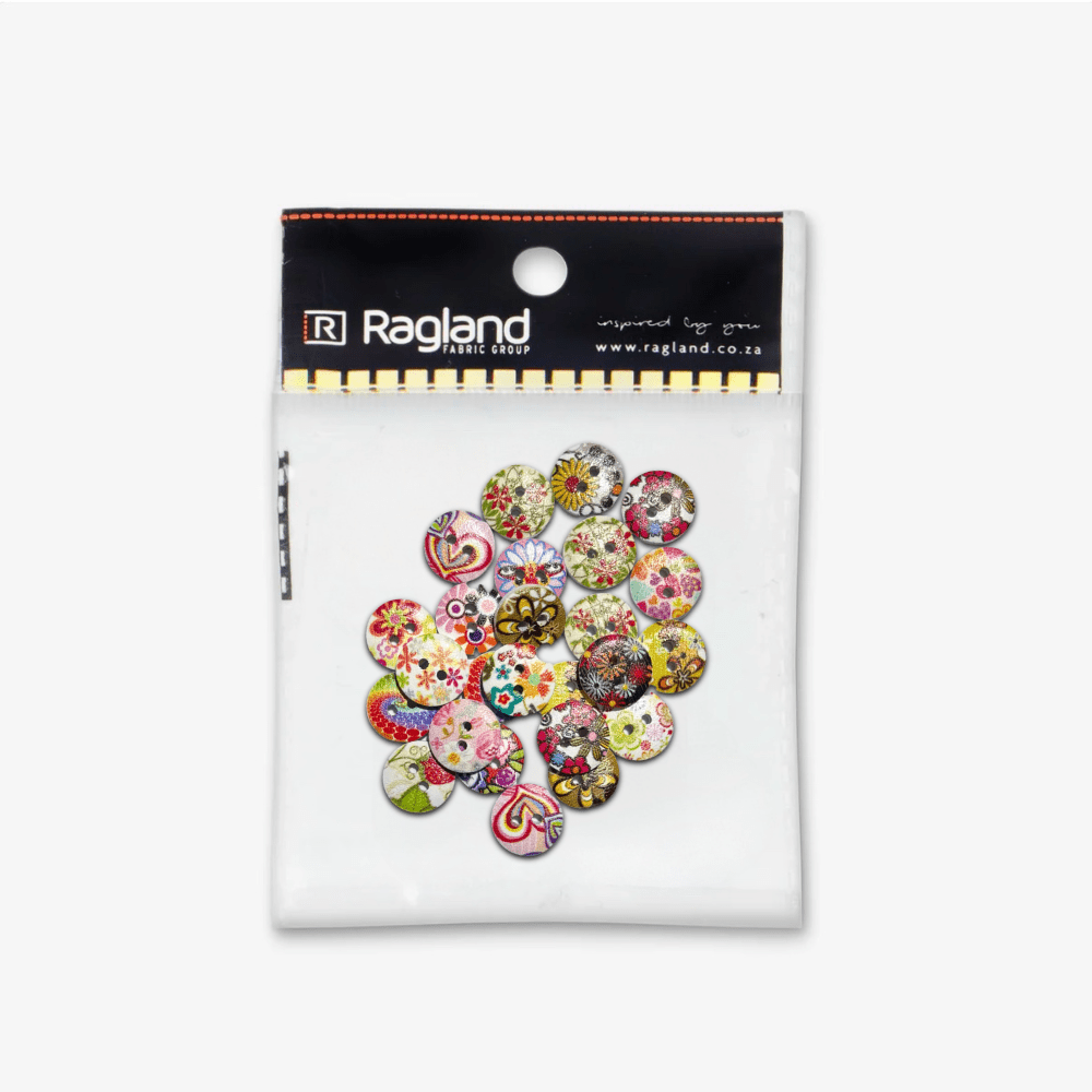 Pretty Buttons Floral - 20pcs - Ragland Fabrics