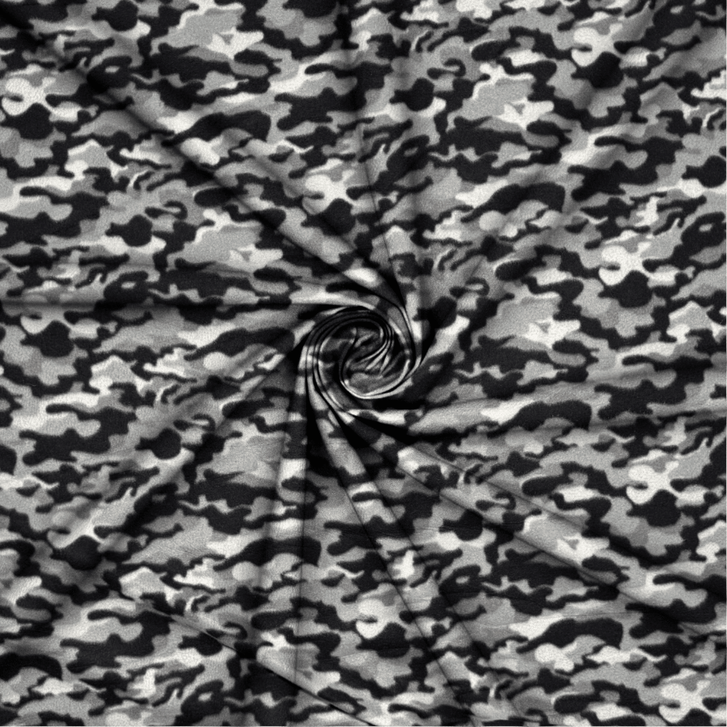 Printed Polar Fleece Camo Black Mini - Ragland Fabrics