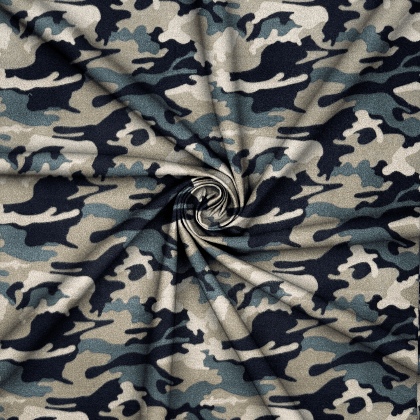 Printed Polar Fleece Camo Sage & Black - Ragland Fabrics