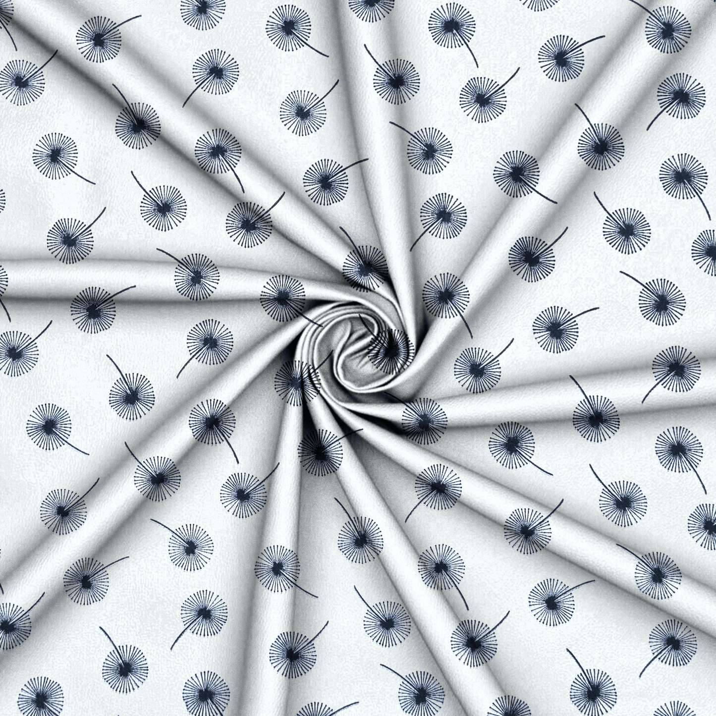 Printed Poly Cotton Dandellion White - Ragland Fabrics