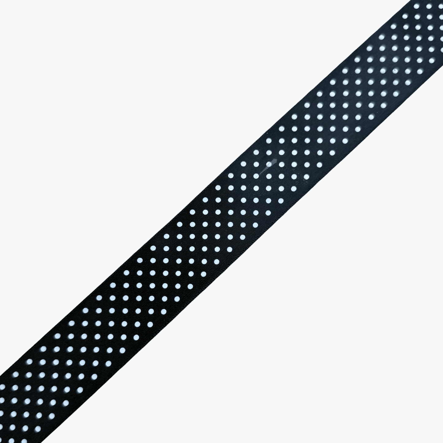 Printed Satin Ribbon 30mm Black w/ White Dots CLOSEOUT - Ragland Fabrics