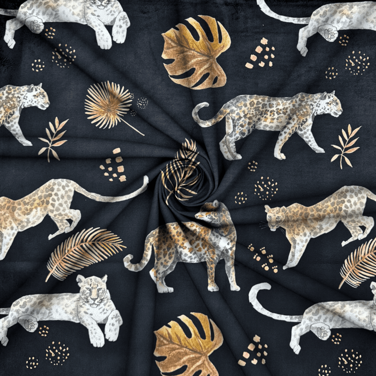 Printed Velvet Leopard Leaf - Ragland Fabrics