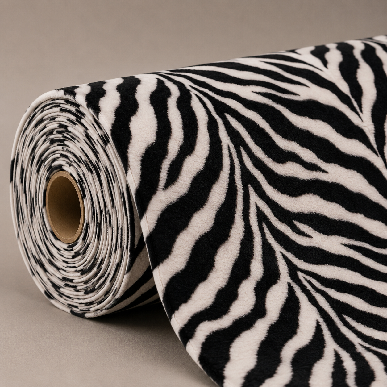 Printed Velvet Zebra Skin