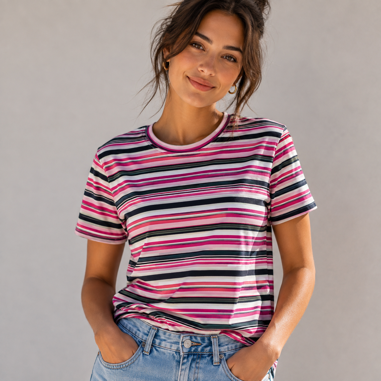 Last Of The Bests | 2m x 1.4m Cotton Knit Strawberry Stripe