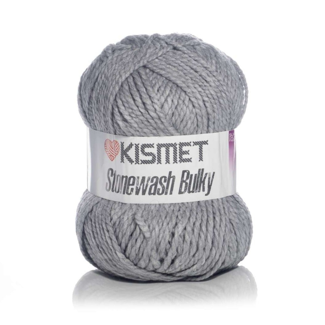 Wool Stone Wash Bulky Silver - Ragland Fabrics