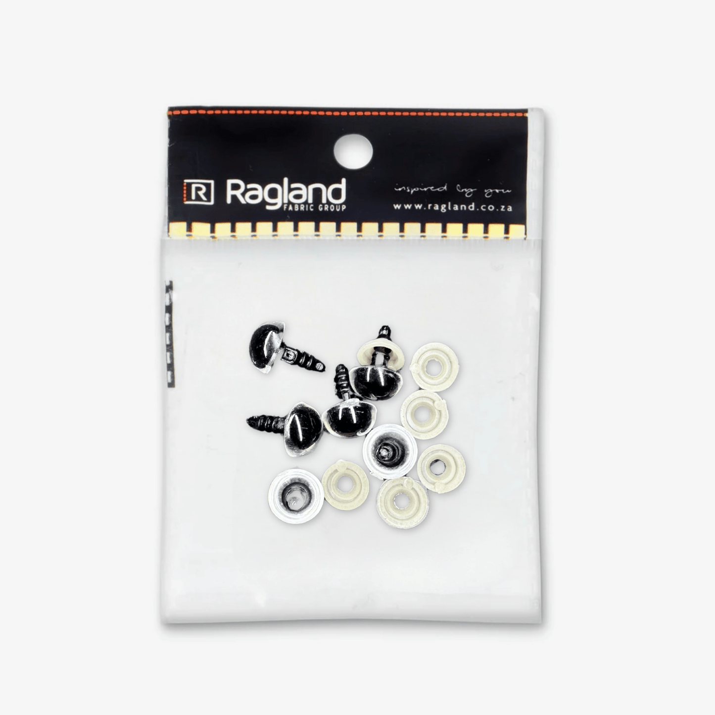 Teddy Eyes Clear 10mm (3 Pairs) - Ragland Fabrics