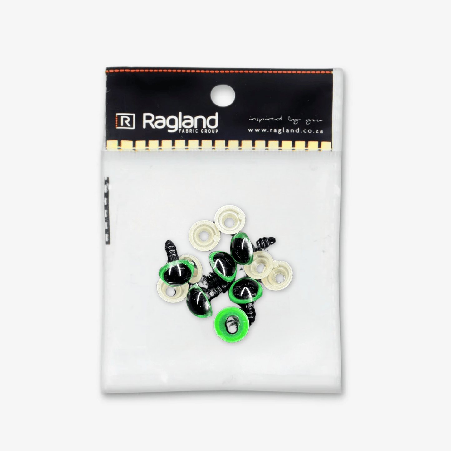 Teddy Eyes Green 10mm (3 Pairs) - Ragland Fabrics