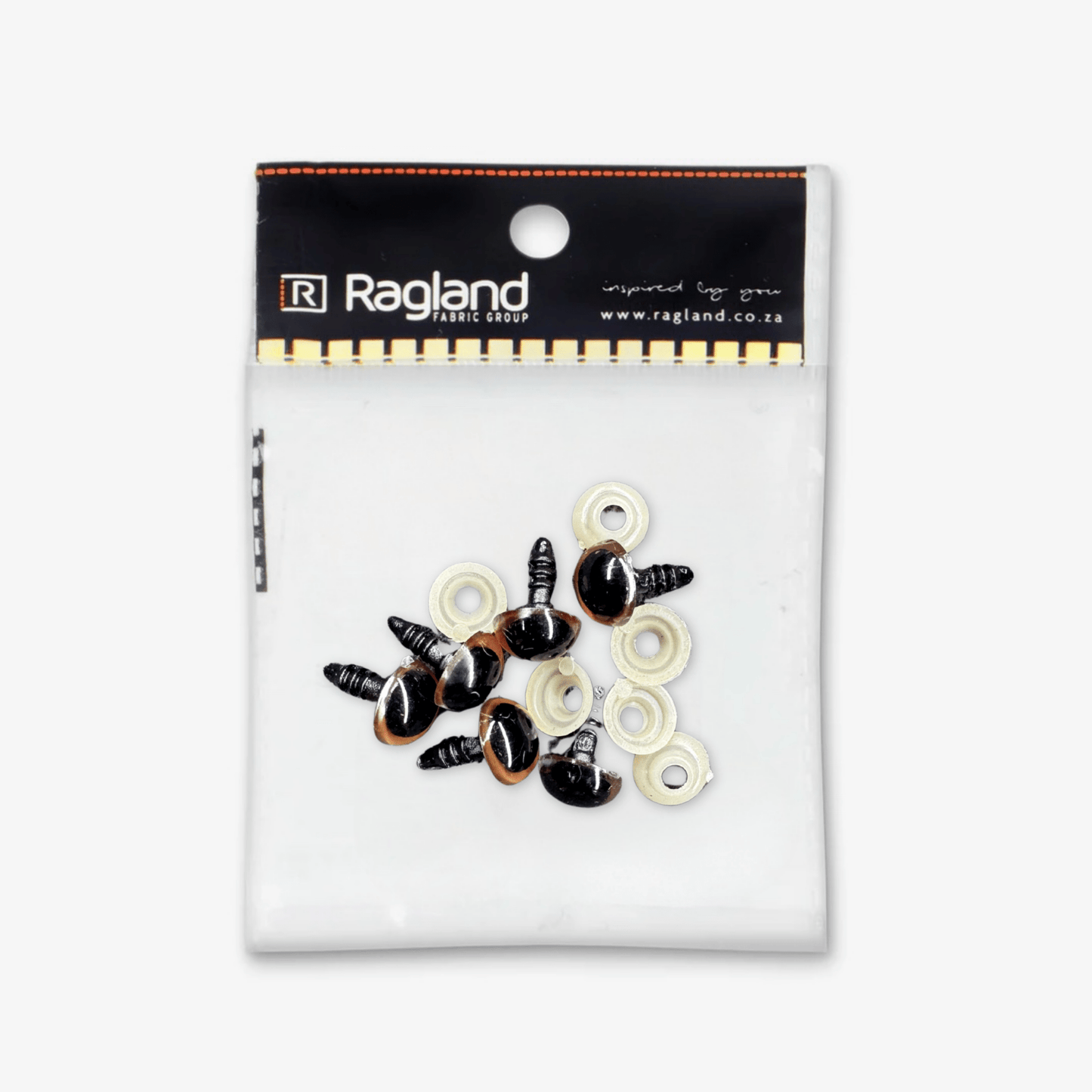 Teddy Eyes Light Brown 10mm (3 Pairs) - Ragland Fabrics