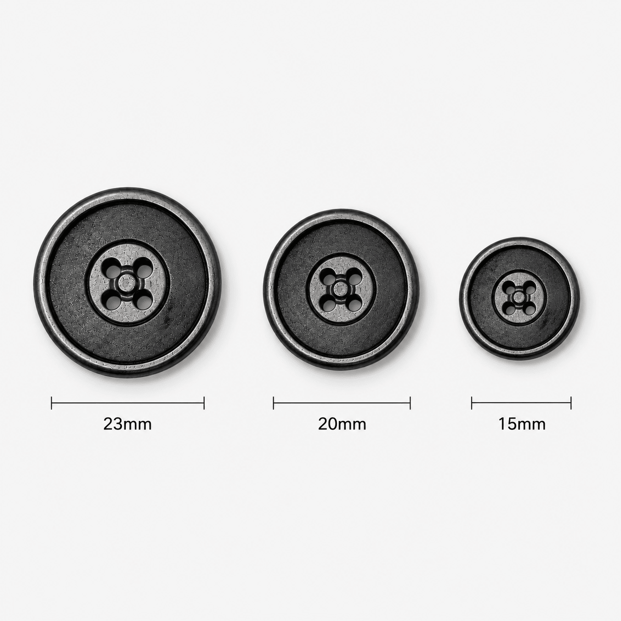 Buttons Shirt 4 Hole LARGE - Gunmetal/Black - Ragland Fabrics
