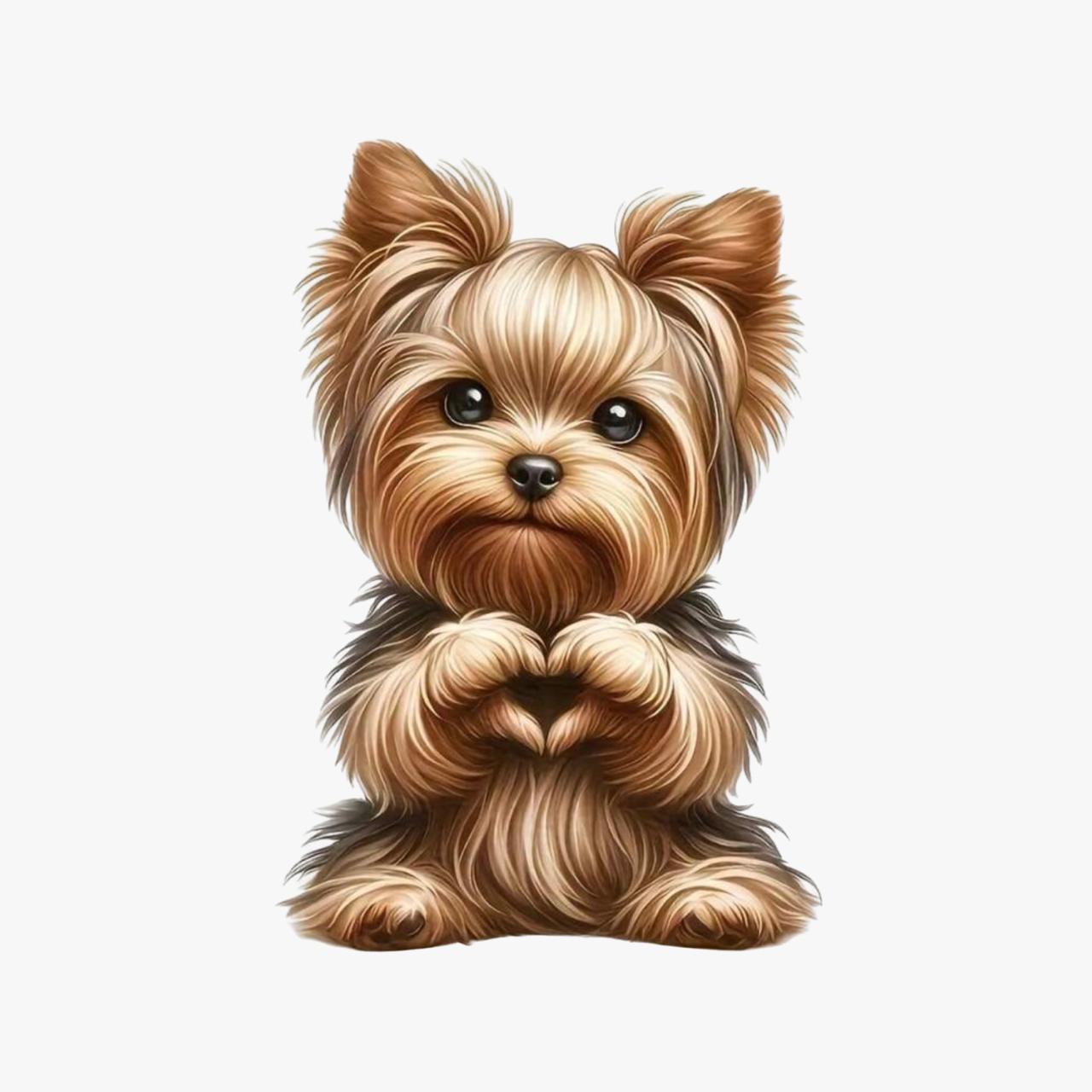Motif Iron On Badge - Yorkie Love Puppy - Ragland Fabrics