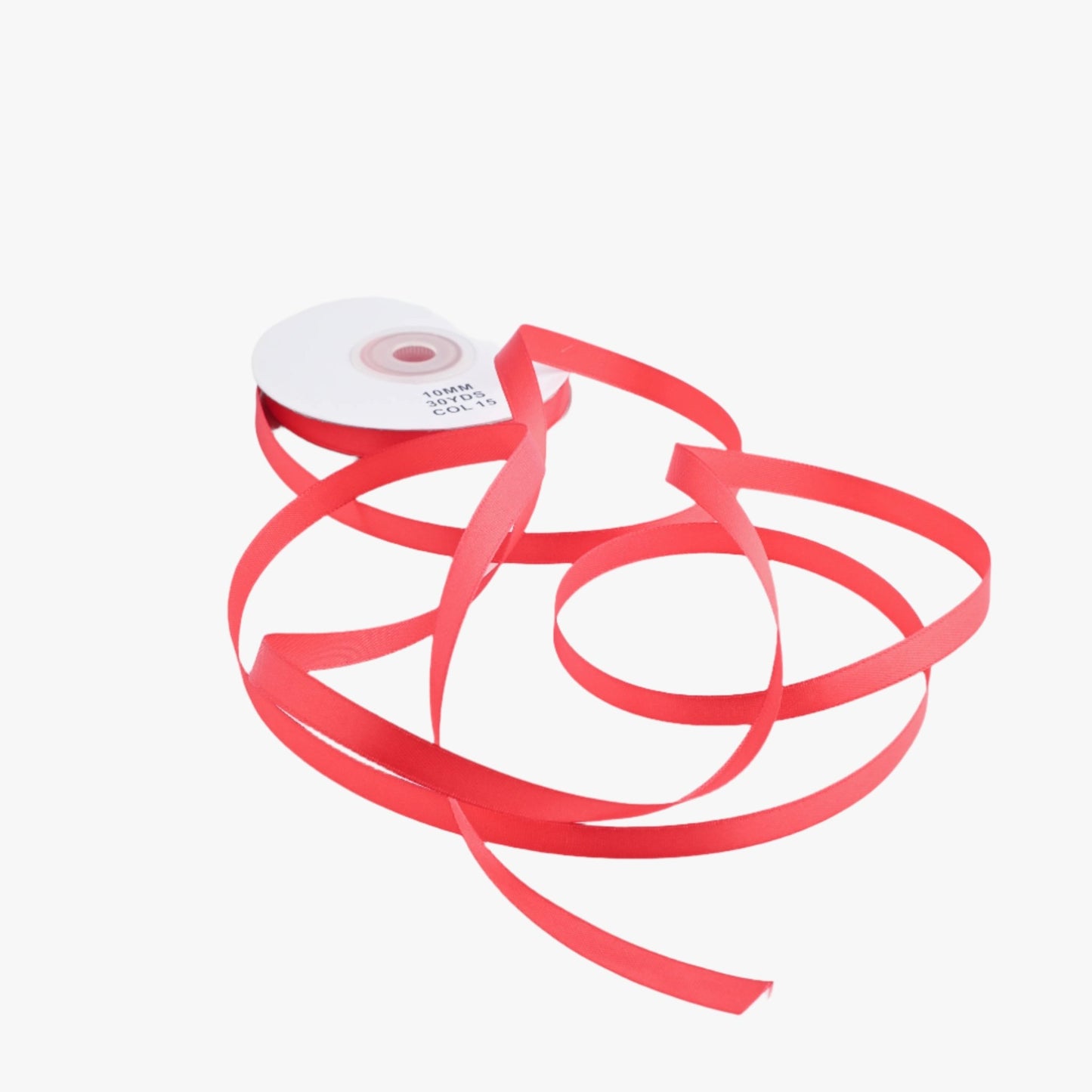 Satin Ribbon 10mm Red 15 - Ragland Fabrics