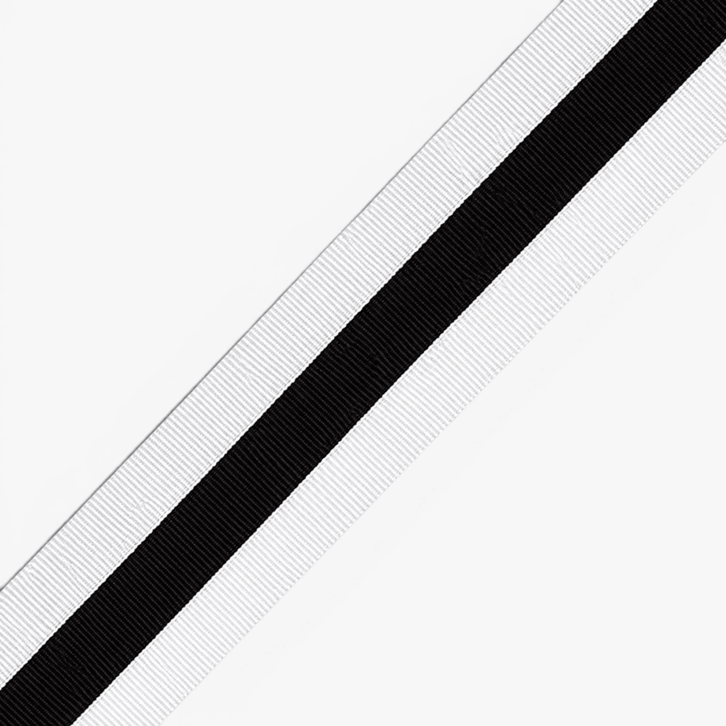 Polyester Tape 38mm White w/ Black Stripe - Ragland Fabrics