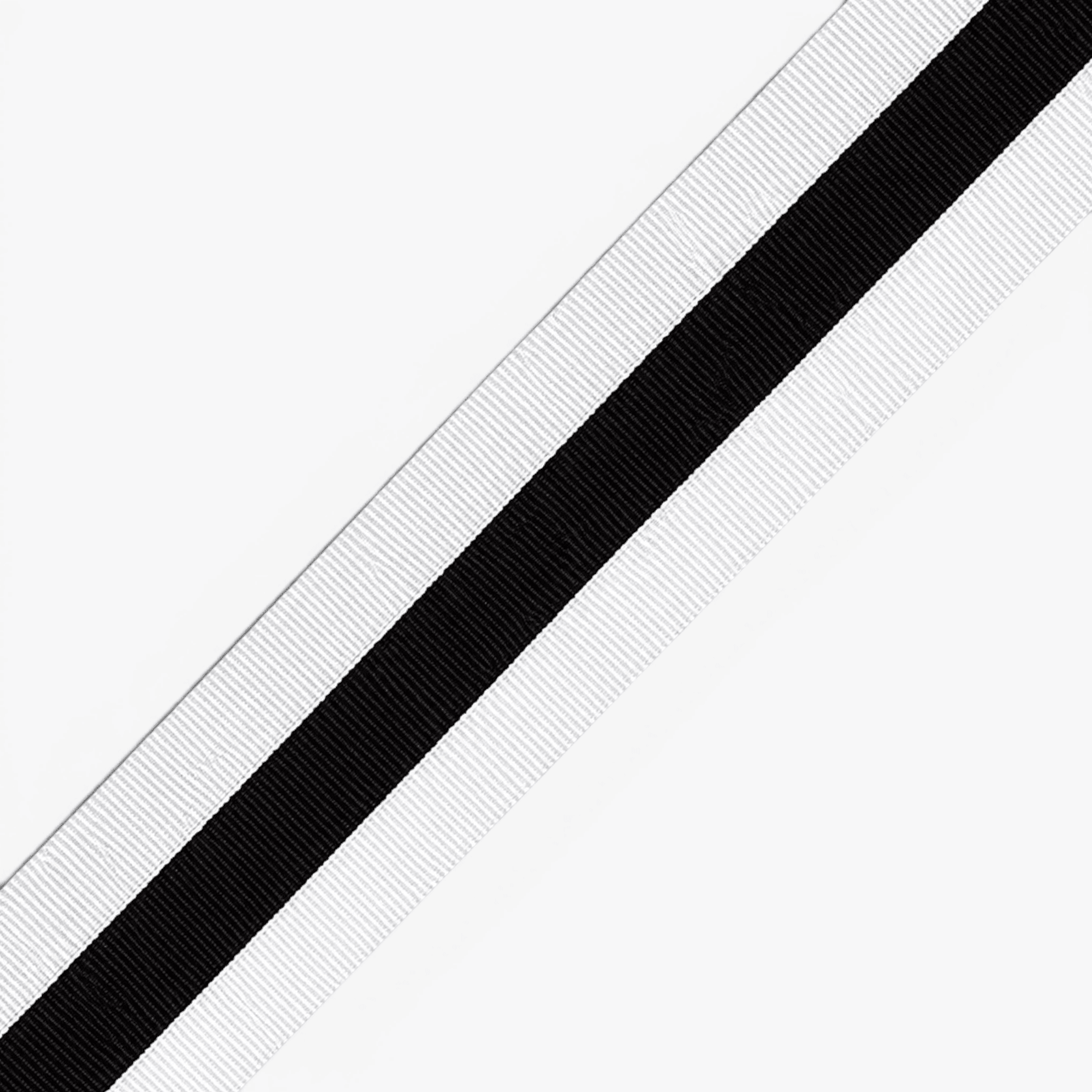 Polyester Tape 38mm White w/ Black Stripe - Ragland Fabrics
