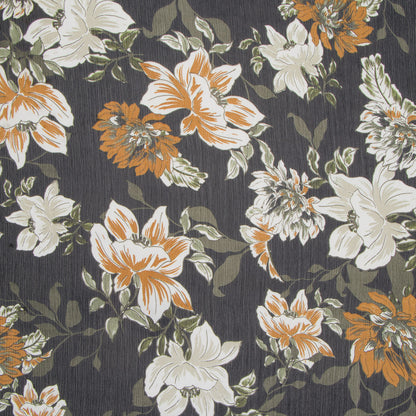 Printed Chiffon Floral Mustard - Ragland Fabrics