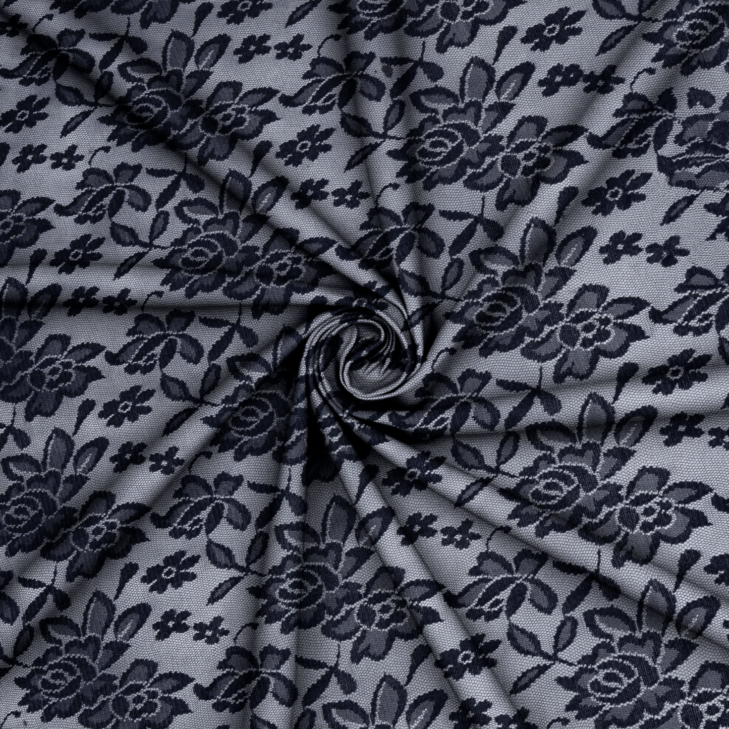 Flocked Tulle Navy - Ragland Fabrics