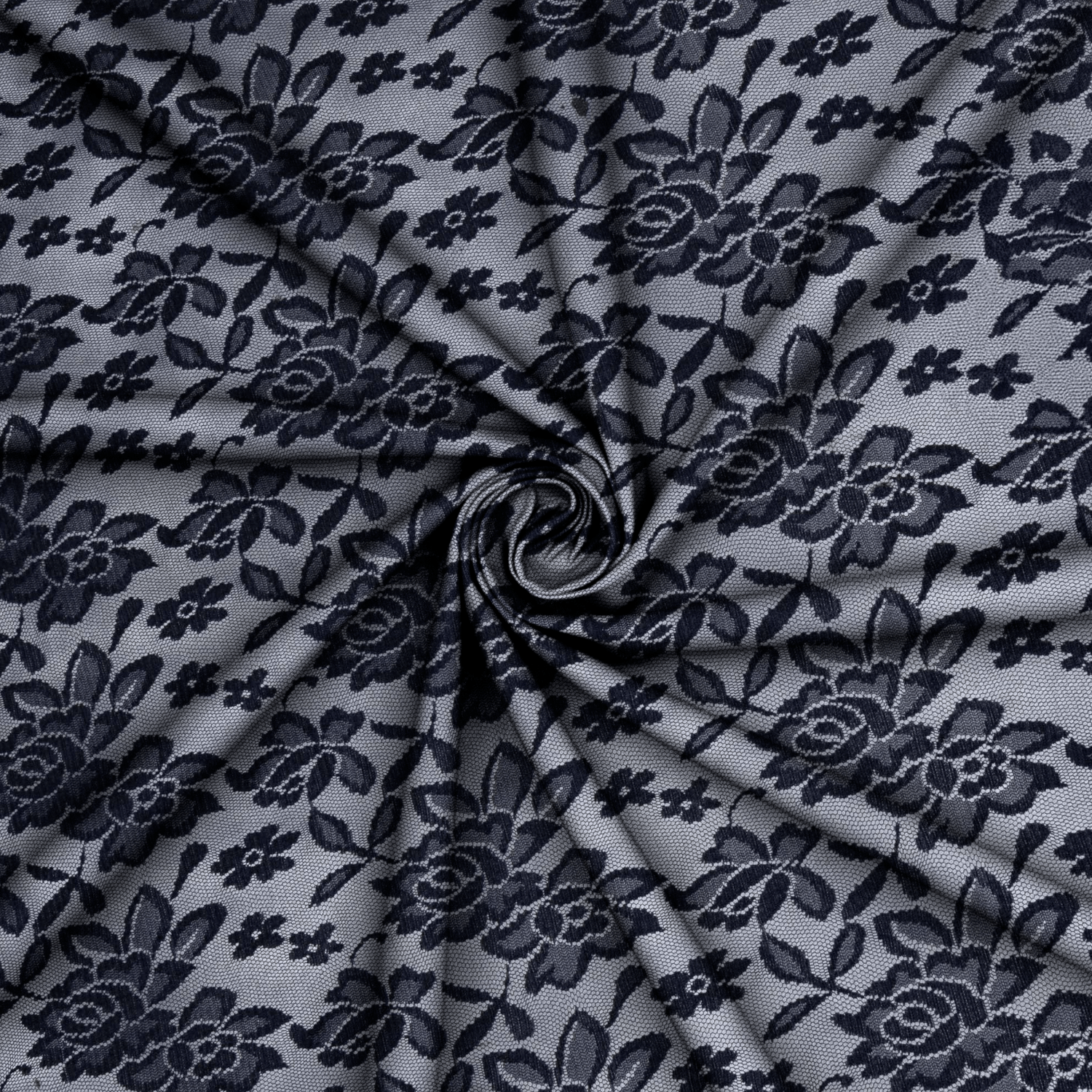 Flocked Tulle Navy - Ragland Fabrics