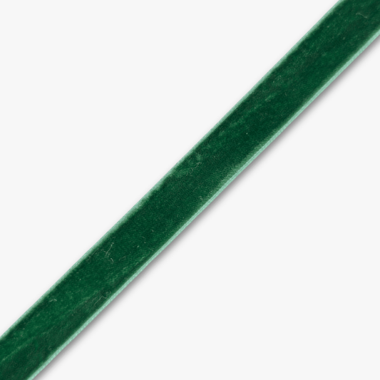 Velvet Ribbon 20mm Green with Boarder - Ragland Fabrics