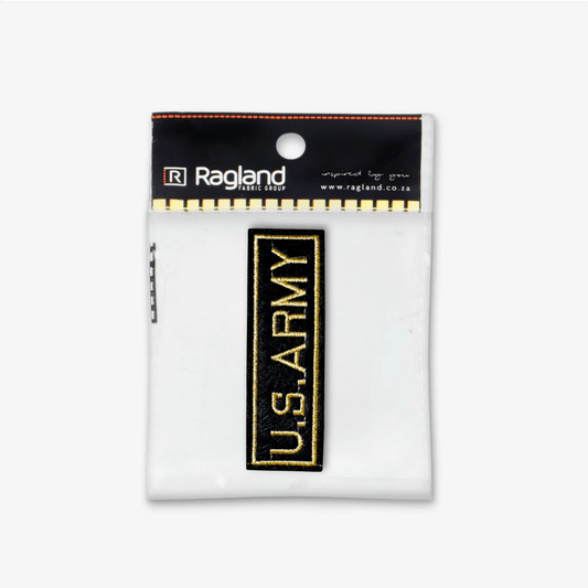 Motif Iron On Badge - U.S ARMY GOLD - Ragland Fabrics
