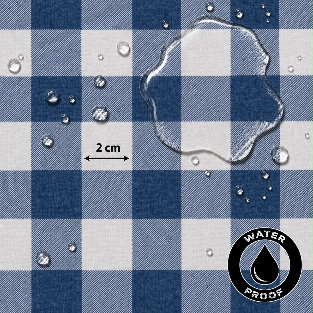 Gingham Large Navy Waterproof