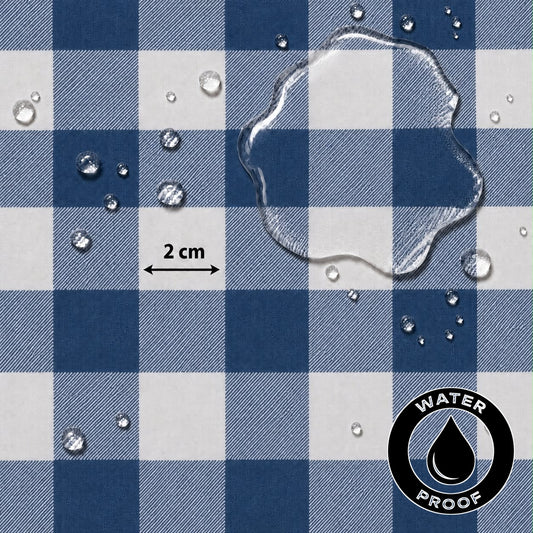 Gingham Large Navy Waterproof