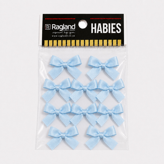 Mini Ribbon Bows 10pcs - Baby Blue