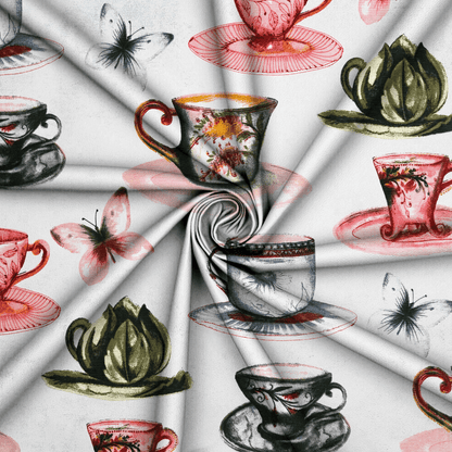 Printed Poly Cotton Teacups - CLOSEOUT - Ragland Fabrics