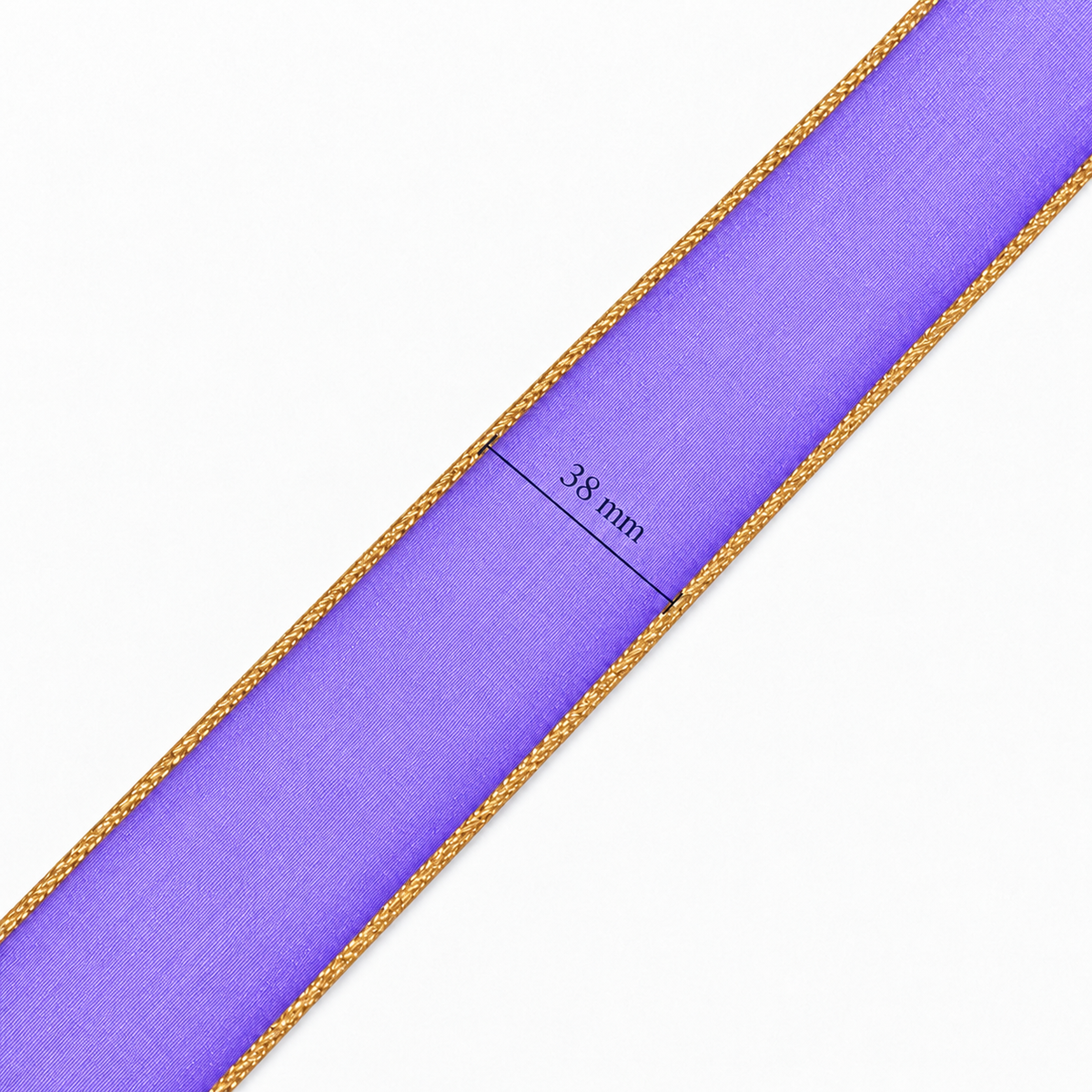 Last Of The Bests | Organza Ribbon 38mm | Purple & Gold Fishtail Edge