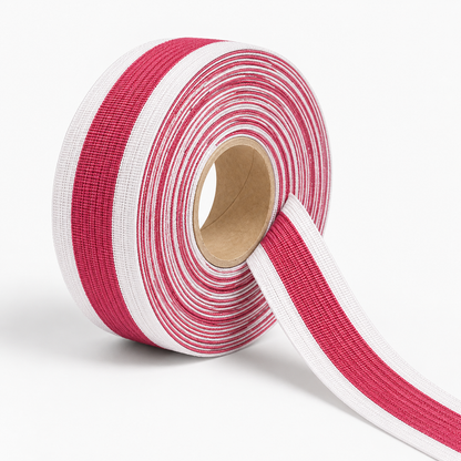 Polyester Tape Stripe Pink/White 30mm