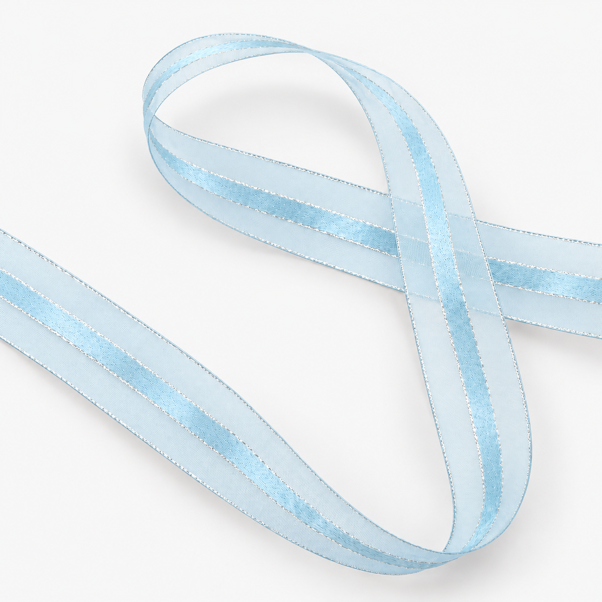 Last Of The Bests | Organza Ribbon 25mm | Baby Blue & Silver