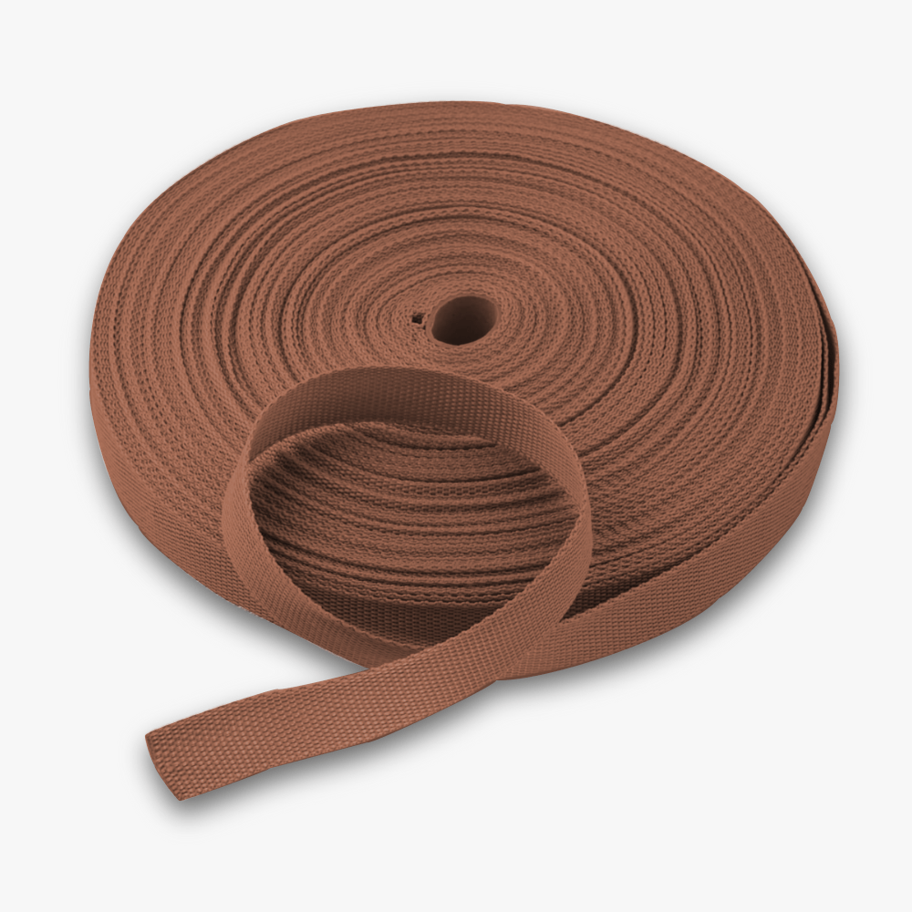 Webbing 25mm Light Brown  11 - Ragland Fabrics