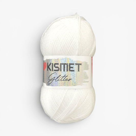Glitter Dbl Knit White 1 - Ragland Fabrics
