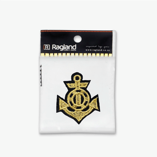 Motif Iron On Badge - ANCHOR GOLD - Ragland Fabrics