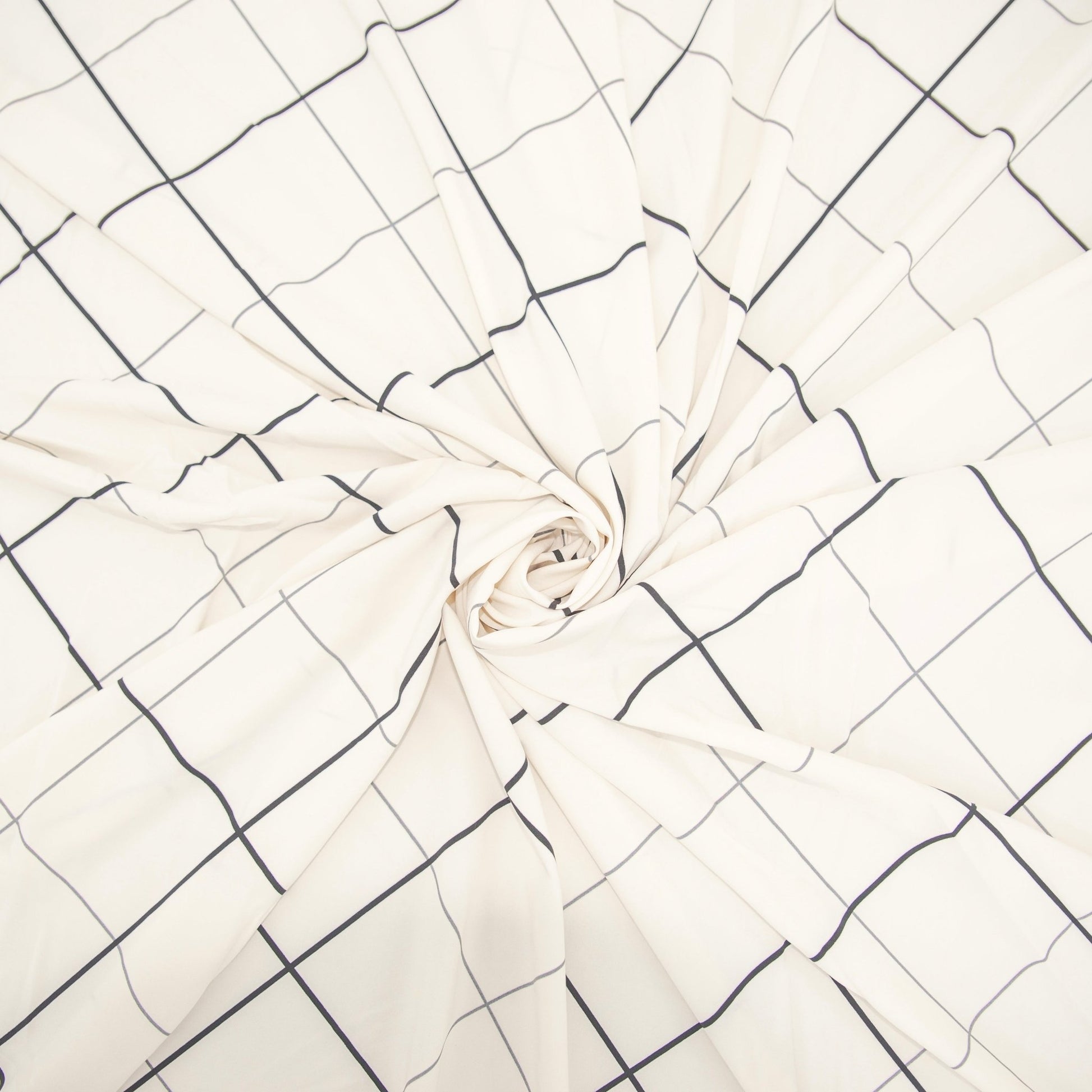 Cream & Black Print Poly - Woven - Ragland Fabrics