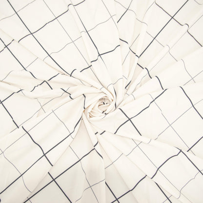 Cream & Black Print Poly - Woven - Ragland Fabrics