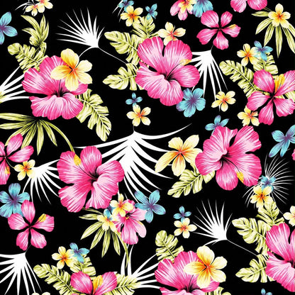 Printed Chiffon Dark Tropic Pink