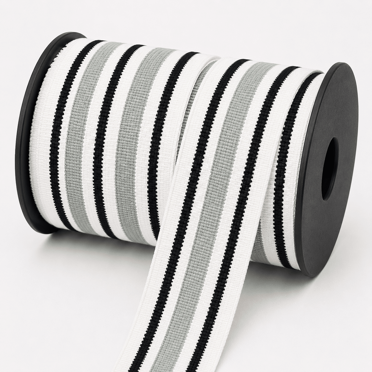 Polyester Tape 55mm Grey,Black and White - Ragland Fabrics