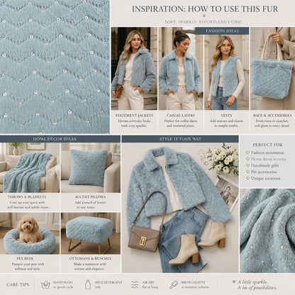 Luxury Fur Cyan - Discontinued - Ragland Fabrics